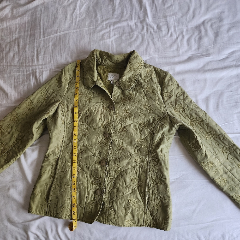 J. Jill Light Green Embroidered Utility Jacket - Picture 5 of 6